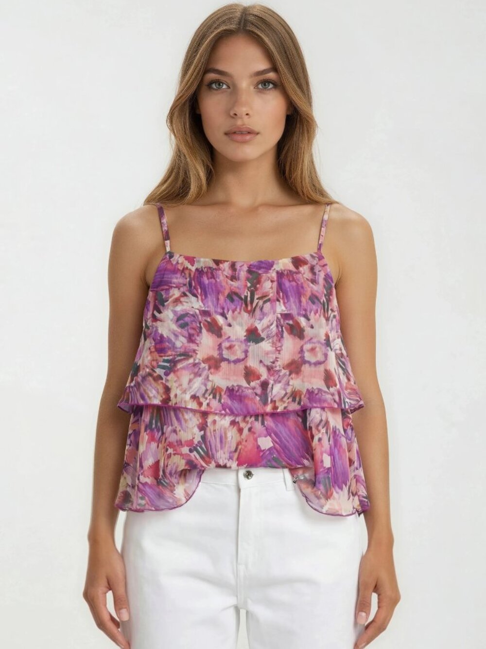 Adelyn Rae Luna Tiered Ruffle Tank